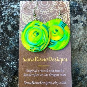Footsteps of Spring- Hand painted earrings